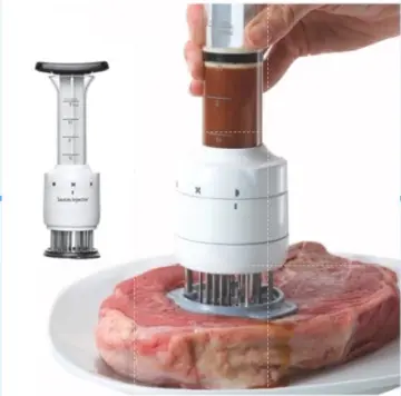 Food Marinade Meat Injector Kit with 3 Marinade Needles, 3 Brushes