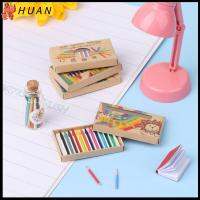 HUAN 1 Set ของขวัญ ฉากรุ่น เล่นบ้าน ดินสอสีขนาดเล็ก ตุ๊กตาอุปกรณ์เสริม ตกแต่งบ้านตุ๊กตา ตุ๊กตาที่มีสีสันดินสอสี