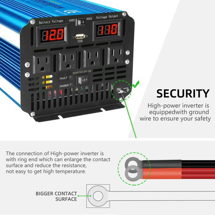 ชิ้นส่วนรถยนต์คลื่นไซน์บริสุทธิ์8000w-dc-12v-24v-ไปยัง-ac-120v-220v-เครื่องแปลงไฟ-pro-จอแสดงผลรีโมทคอนโทรล-led-dual-usb-eu-us-ซ็อกเก็ตสากล87tixgportz