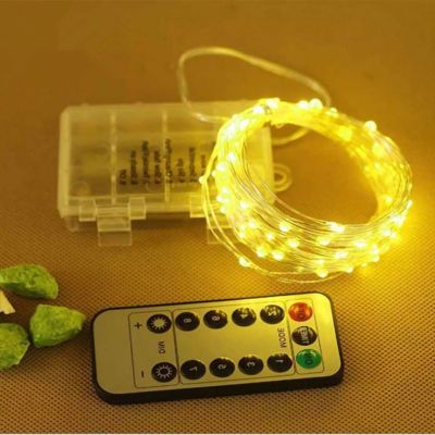 5-20M Led Fairy String Light with Battery Remote Control Operated Timer Waterproof Sliver Wire Christmas Garden Decoration Light Fairy Lights