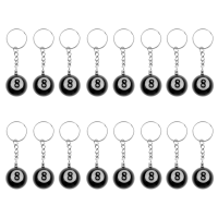 48 Pcs Billiard Pool Keychain Snooker Table Ball Key Ring Gift Lucky NO.8 Keychain 25mm