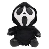 20Cm Ghostface ตุ๊กตารูปความตายผ้ากำมะหยี่เกมการ์ตูนสีดำใบหน้าผี Boneka Mainan สยองขวัญกรีดร้องตกแต่งฮาโลวีน S