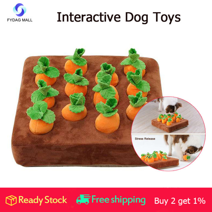 Interactive Dog Toys,Carrot Snuffle Mat for Plush Puzzle Toys 2 in 1  Nosework Feed for Pet Stress Relief 