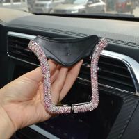 ✲ﺴ◕ Car Phone Holder Bling U Shape Crystal Air Vent Clip Diamond Crystal Car Mobile Phone Holders Accessories