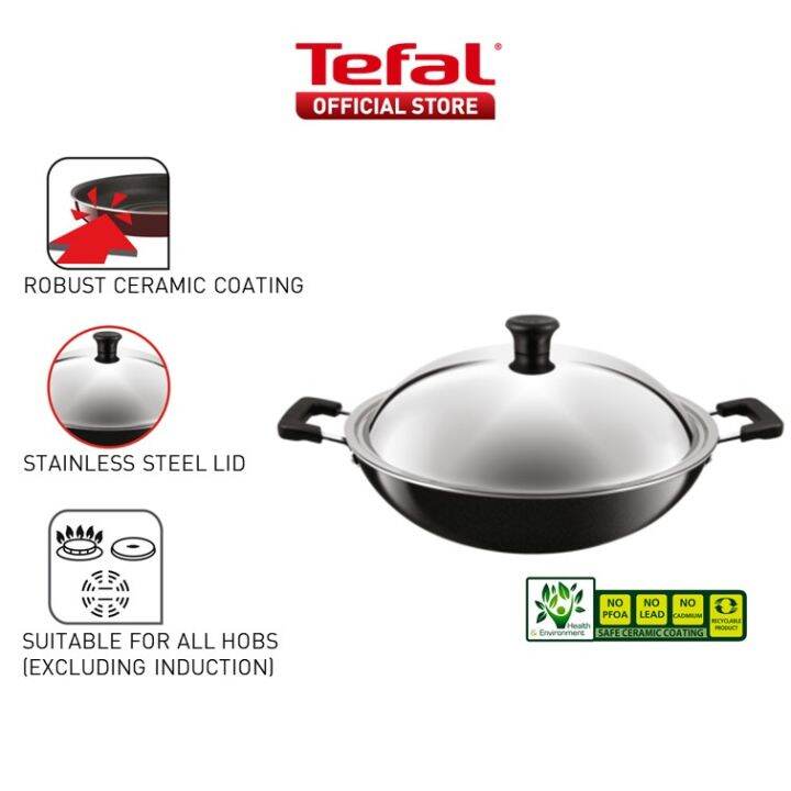 Tefal Nonstick Wok wLid 40cm C52897 Lazada PH