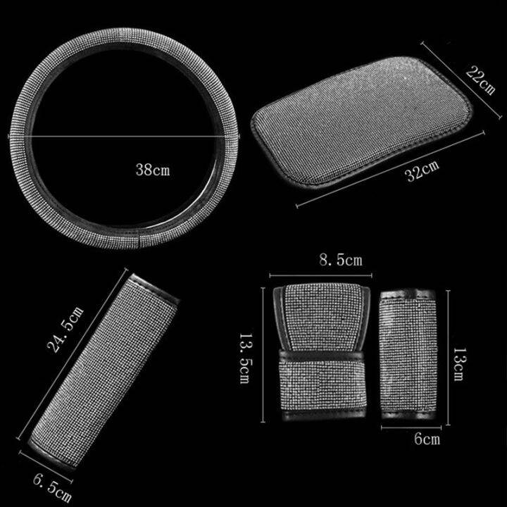 hot-cppppzlqhen-561-กรณีพวงมาลัยรถด้วยคริสตัลเพชร-suv-พวงมาลัยฝาครอบภายในรถ-decorationr-น่ารัก-g-litter-ป้องกันอัตโนมัติ