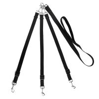 3 Way Dog Leash, Nylon Adjustable Coupler No Detachable 3 in 1 Multiple Dog Pet Puppy Leashes (Black)