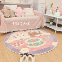 ตกแต่งห้องนอนน่ารักพรมขนนุ่มสไตล์ครีม Alas Lantai Kamar เด็กนุ่มฟูนุ่มสำหรับคลานพรมขนาดใหญ่พรมลายการ์ตูน