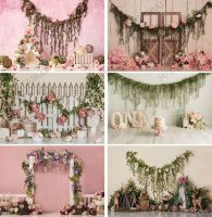 Pink Spring Flowers Party Decor Tent Baby Birthday Party Love Stage Photo Background Photography Backdrop Photo Studio