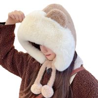 Cartoon Easter Bear Hat Ears Costume Funny Party Favors Hats Easter Decorations Thicken Mink Plush Caps for Women Winter