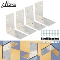 ❆ 4pcs Shelf Bracket Widen Corner Brace Joint Angle Bracket Shelf Support Wall Hanging 48mmx45mm Stainless Steel Brushed Finished