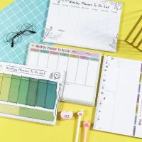 《   CYUCHEN KK 》 A4 Weekly Planner Creative Plan NoteBook 54แผ่น Schedule Organizer Notepad โรงเรียนเครื่องใช้สำนักงานวารสารเครื่องเขียน