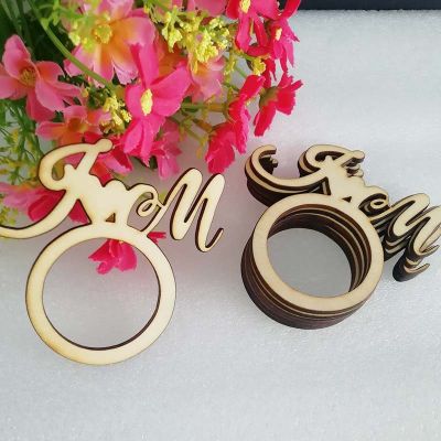 Custom Laser Cut Wood Napkin Rings for Weddings Personalized Table Decorations Wedding Napkin Rings with Heart and Initials
