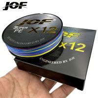 [HOT LIAXLLWISAAZH 534] JOF 12 Strands Braided PE สายตกปลา500M 300M 100M 25 92LB Multifilament Smooth สายตกปลาสำหรับตกปลาคาร์พ