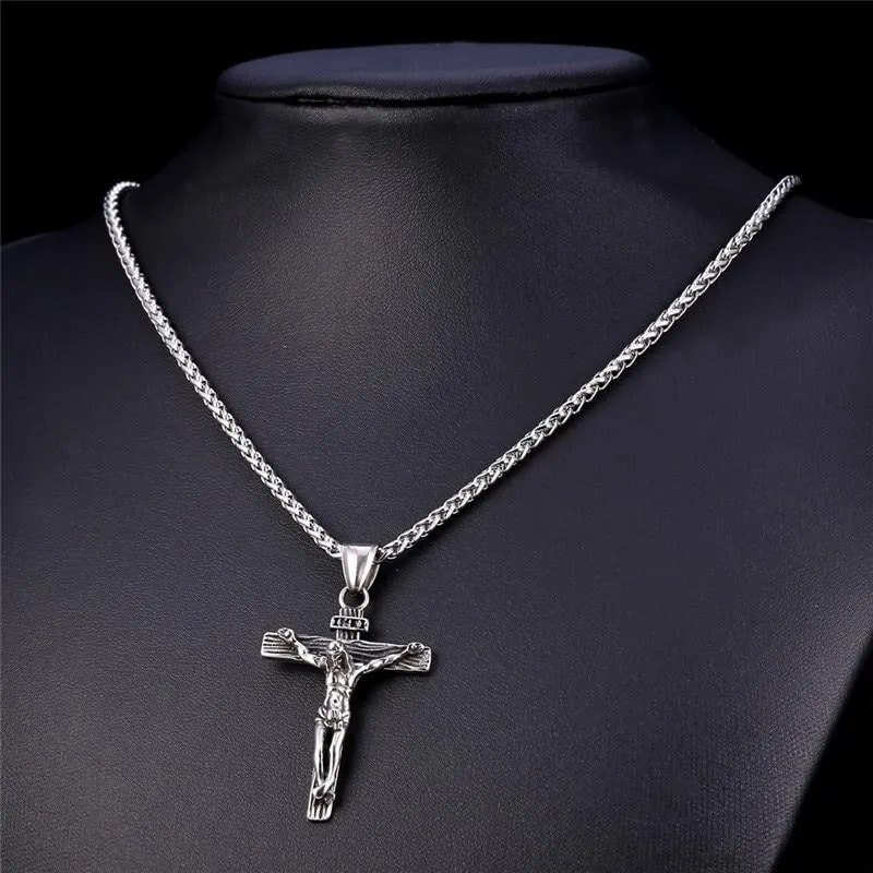 Religious cross necklace for on sale men