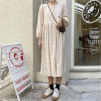 Korean Style Women Plus Size Long Sleeve Flower Baggy Loose Maxi Dress Ready Stock New