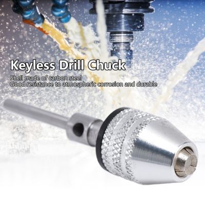 Keyless เจาะ Chuck Impact Driver Adapter Converter 3 ขากรรไกร 1/8in Round Shank 0.3‑3.4mm Silver