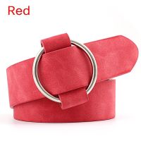 Vintage Metal Ring Round Buckle Leather Waist Belt