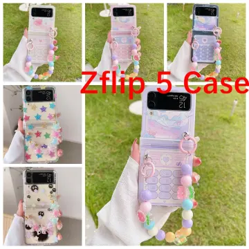 Wrist strap holder Funda for Samsung Galaxy Z Flip 5G Case Matte Hard  Plastic Shockproof Wrist