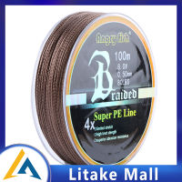 Litake Angryfish สายเบ็ดตกปลาเอ็นตกปลาแบบถัก4เส้น109yds ยาว100ม. 10lb-80lb แข็งแรงมากป้องกันการกัด