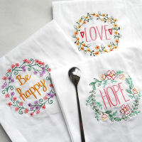 Embroidery Wedding Serviette Absorbent Cotton Concise Upscale Home Cloth Table Napkin Tea Towel Kitchen Use Handkerchief