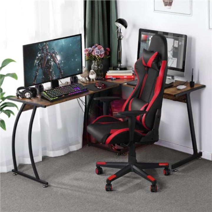 เก้าอี้เก้าอี้เล่นเกมเล่นเกมมีพนักพิงสูงปรับระดับได้สำหรับผู้บริหารของ-smilemart-เล่นเกมเก้าอี้ยาวสีดำ-แดง