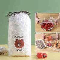 100pcs Disposable Food Cover Plastic Wrap Elastic Food Lids Storage Kitchen Fresh Keeping Saver Bag For Fruit Bowls Cups Caps