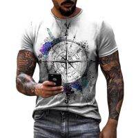 2023Trend Summer Men T-shirt 3d Printed T-shirt Compass  Hip-hop Style Large Size Cross Style O-neck Short Sleeve Men Clothing