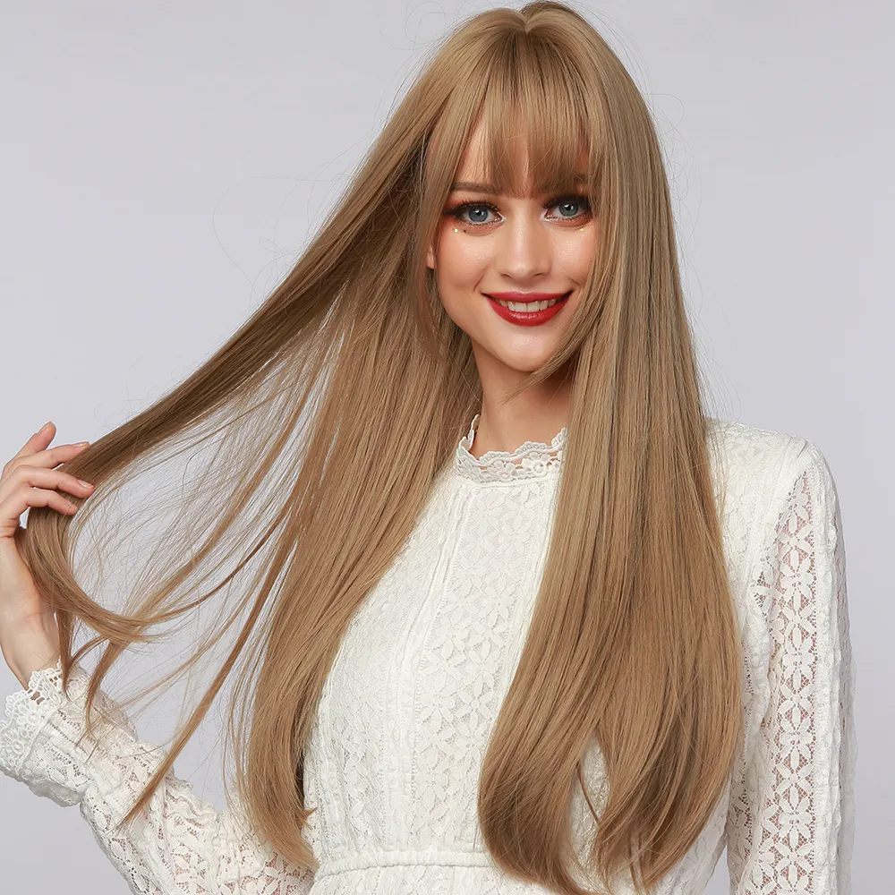 light brown straight wig