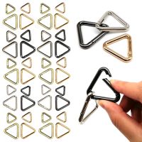 5pcs Spring O Triangle Ring Open Leather Bag Handbag Belt Strap Buckle Connector Key Findings Pendant Snap Clip Trigger Hook