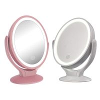 Lighted Vanity Mirror USB 1X7X แว่นขยายสองด้านพร้อมกระจกแต่งหน้าแบบหรี่แสงได้