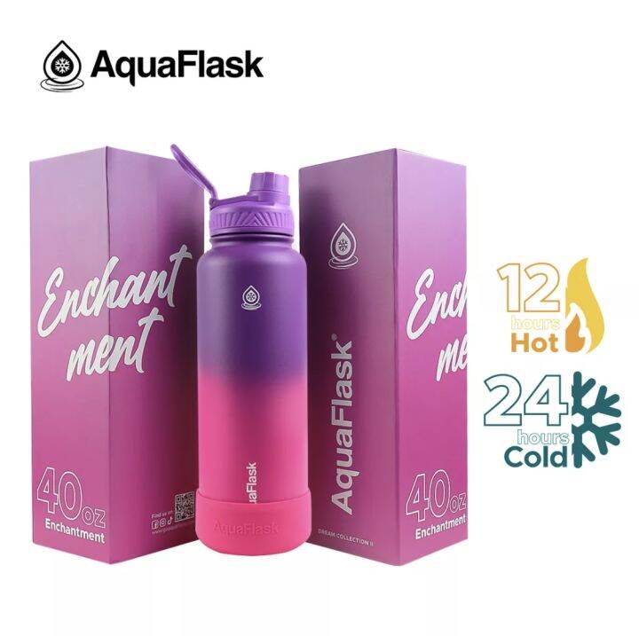 AQUAFLASK 40 oz Wide Mouth With Flip Cap/Spout Lid/Flexible Cap Dream ...