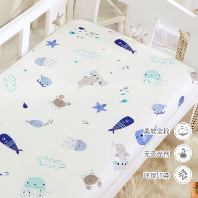 130cm*70cm 100 Cotton Crib Fitted Sheets Soft Baby Bed Mattress Covers Printed Newborn Infant Bedding Set Kids Mini Cot Sheet