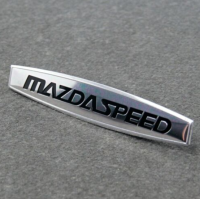 เพจโลโก้ มาสด้า สปีด งานอลูมิเนียม Emblem Side Fender Decal Rear Badge Sticker MS Logo For Mazda Speed