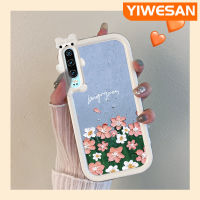 YIWESAN เคสสำหรับ Huawei P30 P30 Pro,น้ำมันเคสลายดอกไม้พิมพ์รูปโบว์เคสนิ่มกันกระแทกทนต่อการขัดถูเคสโทรศัพท์โปร่งใสเคสป้องกันเลนส์กล้องถ่ายรูปซิลิกาเจลป้องกันการตก