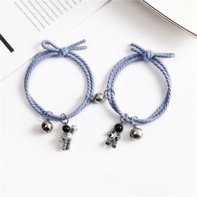 【CW】 Spaceman attracts lovers bracelet A pair of rubber band bell head with