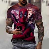 Summer New Movie Character Deadpooled 3D Graphic Print T-shirt Casual Round Neck Fashion Short-Sleeved Men Streetwear T-shirt