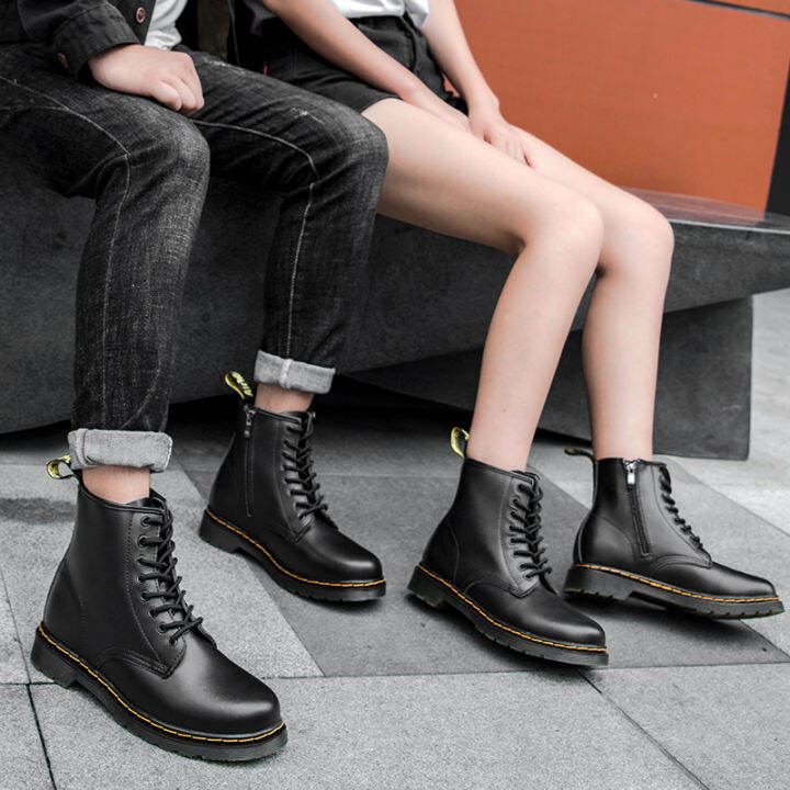 doc-dr-martens-air-wair-1460-unisex-นภามาร์ตินบู๊ทส์-ซิปข้าง-8-ตารองเท้าทำงานนางแบบคู่รักรองเท้าสำหรับชายหญิง