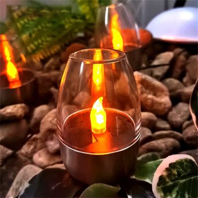 1Pcs Solar Flameless Candles Led Lights Candles Battery Powered IP65 waterproof Tealight Home Wedding Birthday Party Decoration