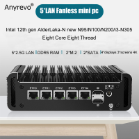 5XIntel I226-V Firewall Application 2.5G เราเตอร์12th Gen Intel I3 N200 N100 DDR5 2 *Nvme 2 * SATA3.0 Fanless คอมพิวเตอร์ขนาดเล็ก ESXi Proxmox Host OPNsense สนับสนุนการแสดงผล4X4K