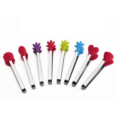 【jw】♙⊙  1PCS Color Tongs Small Food Non-slip Silicone