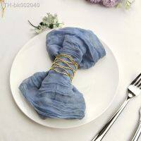 ❂♛ 6 PCS Gauze Cheesecloth Napkins 19.7 x 19.7 Inch Dinner Cloth Napkins with Wrinkled Decorative Cloth Napkins for Home Weddin