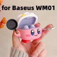 HF สำหรับ Baseus WM01เคสน่ารัก3D Kirby ซิลิโคนกันกระแทกหูฟังป้องกันการชนกันฝาปิดป้องกันสำหรับมินิ WM01