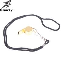 1Pcs  Outdoor Lifesaving Whistle  Foreign Trade Hot Gold Stainless Steel Rope Whistle Hanging Neck Survival kits