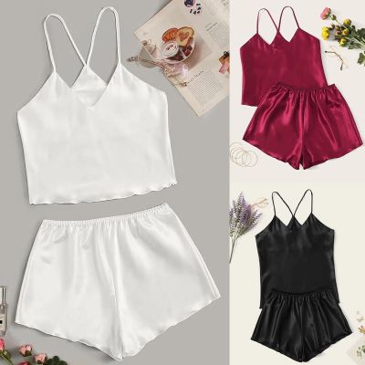 【jw】♦  Stripper Outfits Sets Size Sexy-lingerie Sleepwear Silk Babydoll Up Nightwear Set Dropshiping