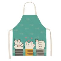 Cartoon Cat Print Kitchen Cooking Apron Sleeveless Colorful Apron Men and Women Home Cleaning Kitchen Cooking Accessories Aprons