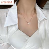 CREAMSD เครื่องประดับแฟชั่นสร้อยคอโซ่ไหปลาร้าผีเสื้อสำหรับเด็กผู้หญิงลายดอกเดซี่แบบเรียบง่ายสร้อยโชคเกอร์ผู้หญิง