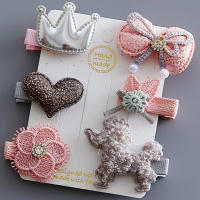 New Toddlers Kids hair clips 6pcsSet Hairpins for Children Baby Handmade 3.5cm Girls Hair Accessories Cloth Barrettes