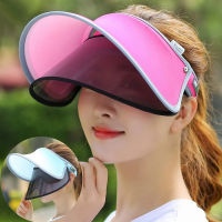 ผู้หญิงฤดูร้อน Sun Visor หมวกปีกกว้างหมวกชายหาดปรับ UV Protection หมวกหญิง Packable Double Layer Protection Sun Hat