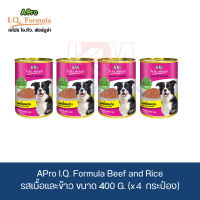 APro I.Q. Formula Beef and Rice Flavor อาหารเปียกสุนัข รสเนื้อและข้าว ขนาด 400g.(x4 กระป๋อง)